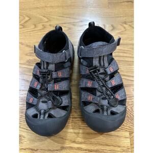 KEEN Kids‎ Newport 2 Water Sandals Size 3 Youth Gray Orange Hook and Loop Sport
